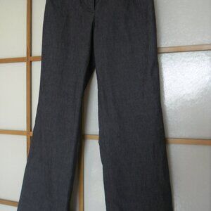 Dark grey slacks with raw hem. 50% cotton. Medium size.